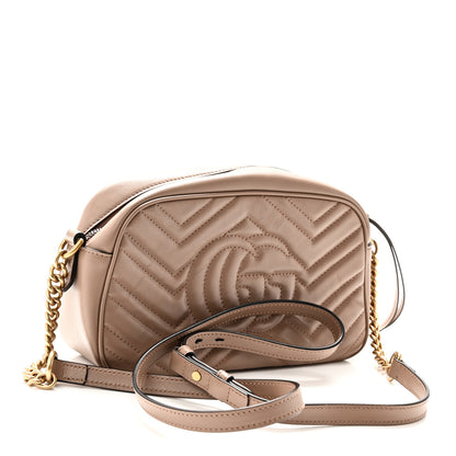 Gucci Calfskin Matelasse Small GG Marmont Chain Shoulder Bag Porcelain Rose 3 of 10
