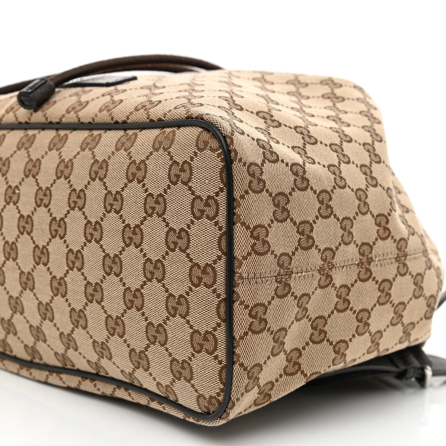 Gucci Monogram Dollar Calfskin O Drawstring Backpack Beige Ebony Testa di Moro Dark Chocolate 8 of 9