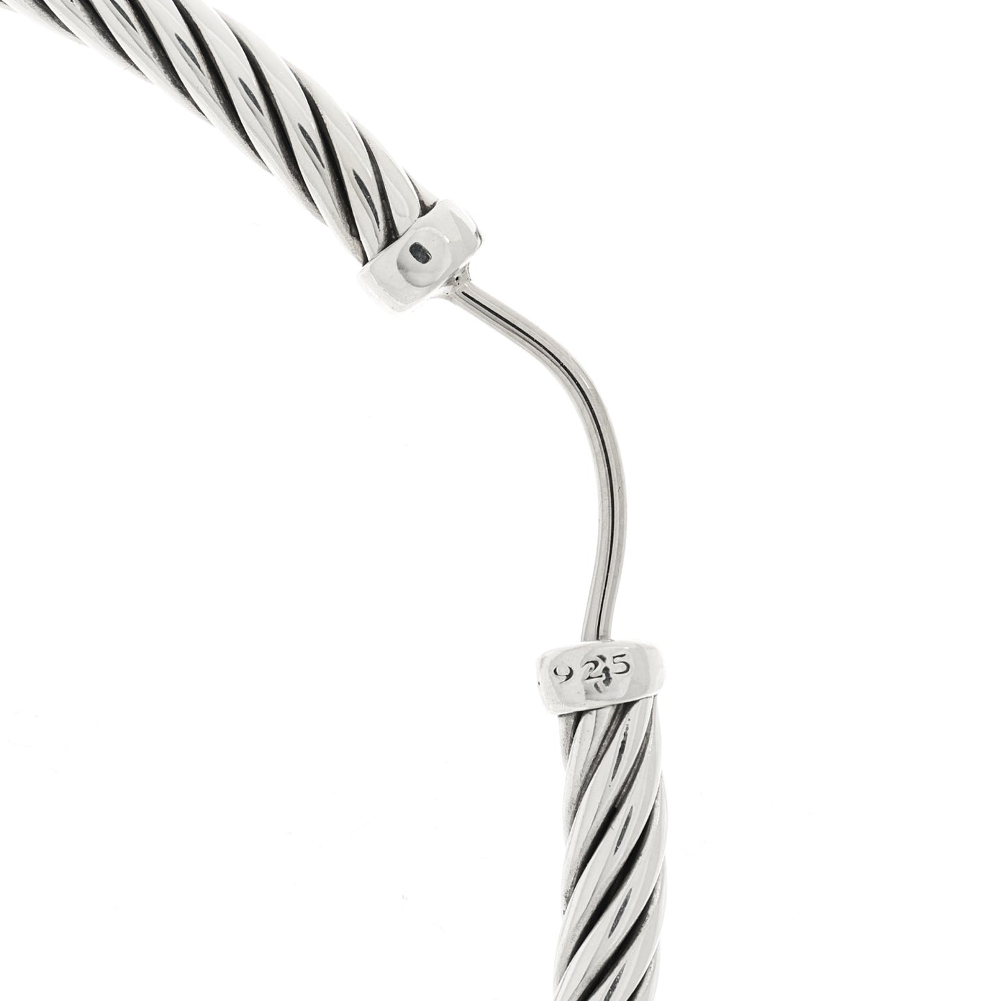 Sterling Silver Large Sculpted Cable Hoop Earrings