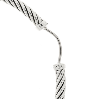 David Yurman Sterling Silver Large Sculpted Cable Hoop Earrings 4 of 7