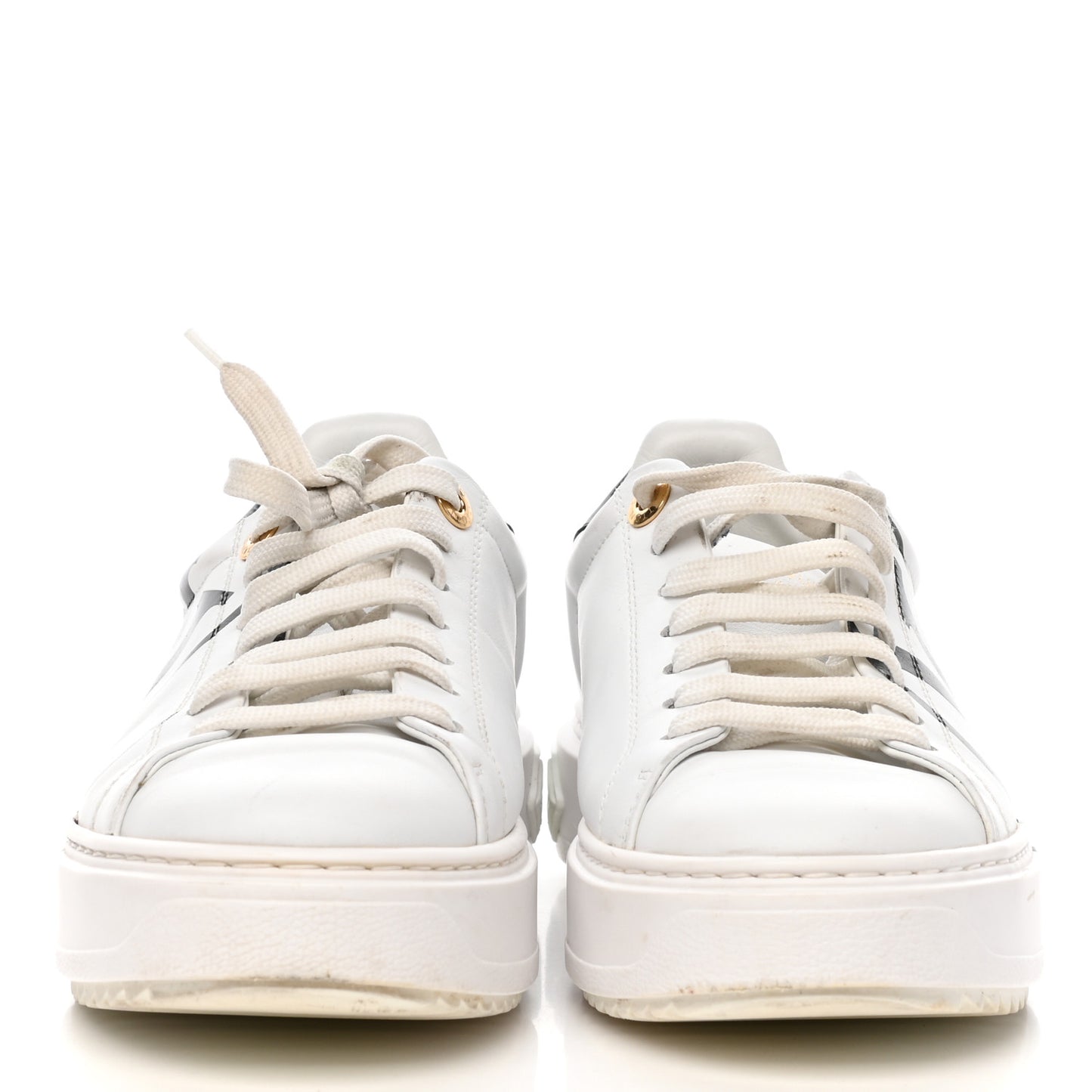 Calfskin Time Out Sneakers 36 White