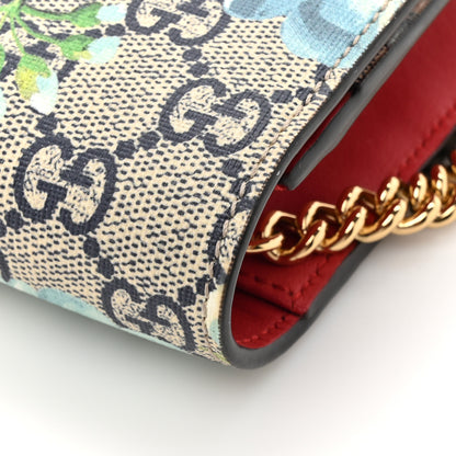 Gucci GG Supreme Monogram Blooms Chain Wallet Blue 16 of 17