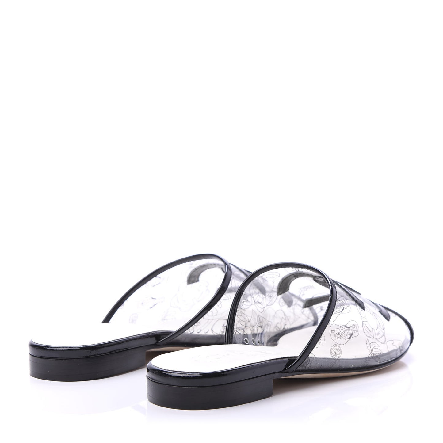 PVC Fantasy Patent CC Mules 35 Black