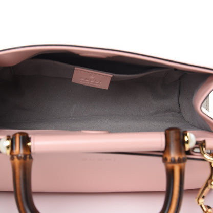 Gucci Nappa Bamboo Web Mini Nymphaea Top Handle Bag Perfect Pink Mystic White 6 of 10