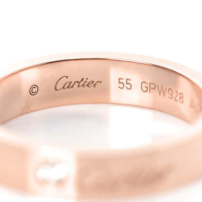 Cartier 18K Pink Gold Diamond 3mm C De Cartier Wedding Band Ring 55 7.25 4 of 6
