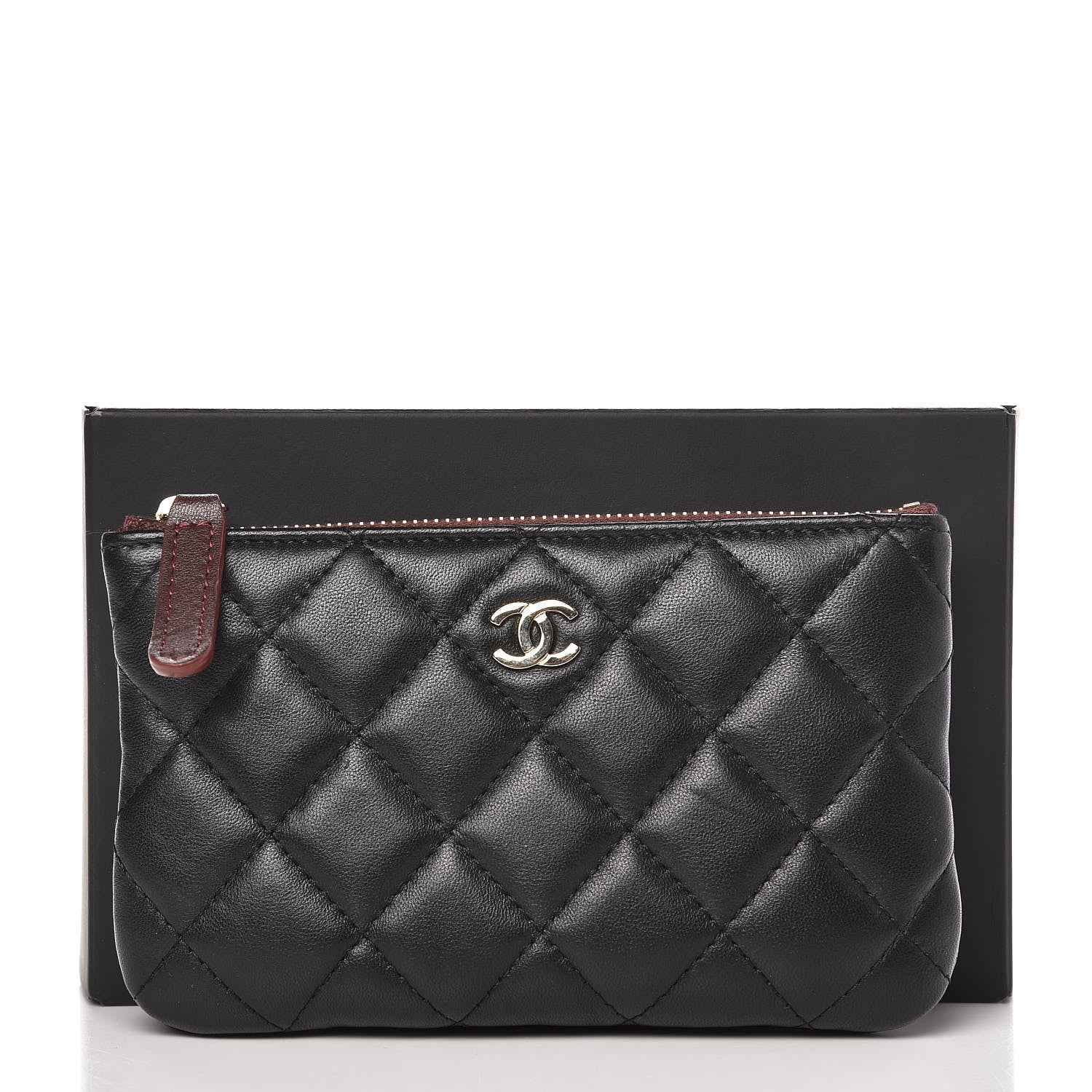 Chanel Lambskin Quilted Small Cosmetic Case Black 8 of 8