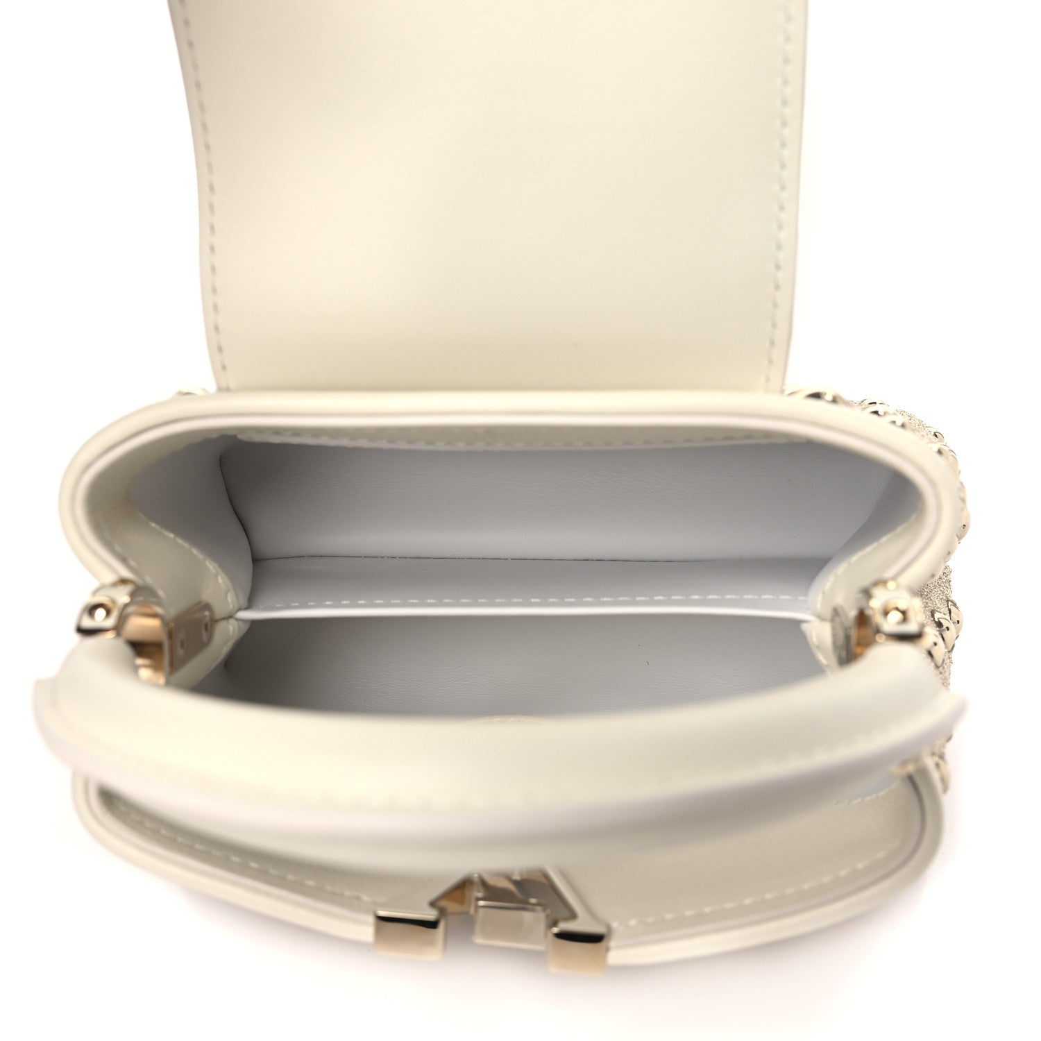 Louis Vuitton Calfskin Satin Lurex Brass Embroidered Mini Spheres Capucines Beige 5 of 8