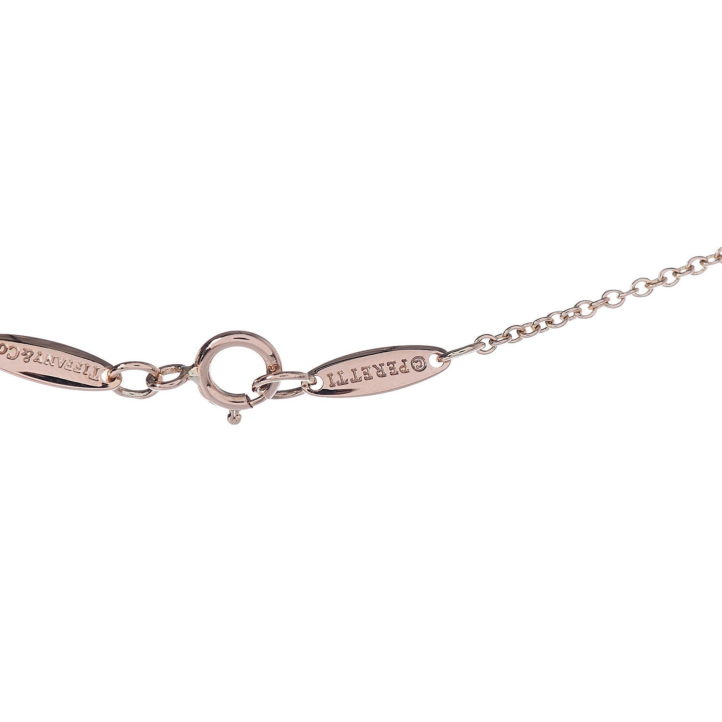 18K Rose Gold Diamond .11ct Elsa Peretti Diamonds by the Yard Pendant Necklace