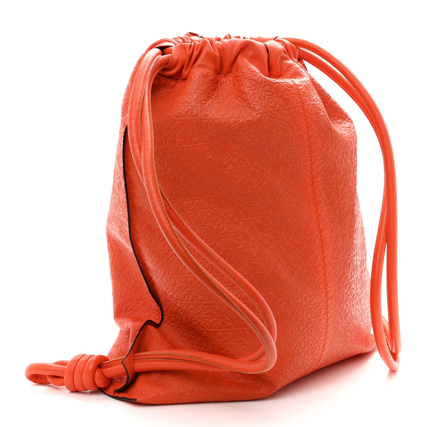 Calfskin Embossed Anagram Yago Knot Bag Orange