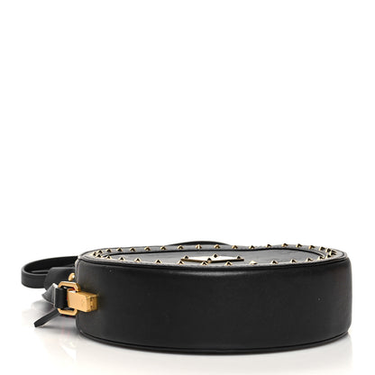MCM Monogram Coated Canvas Studded Berlin Tambourine Round Crossbody Black 3 of 9