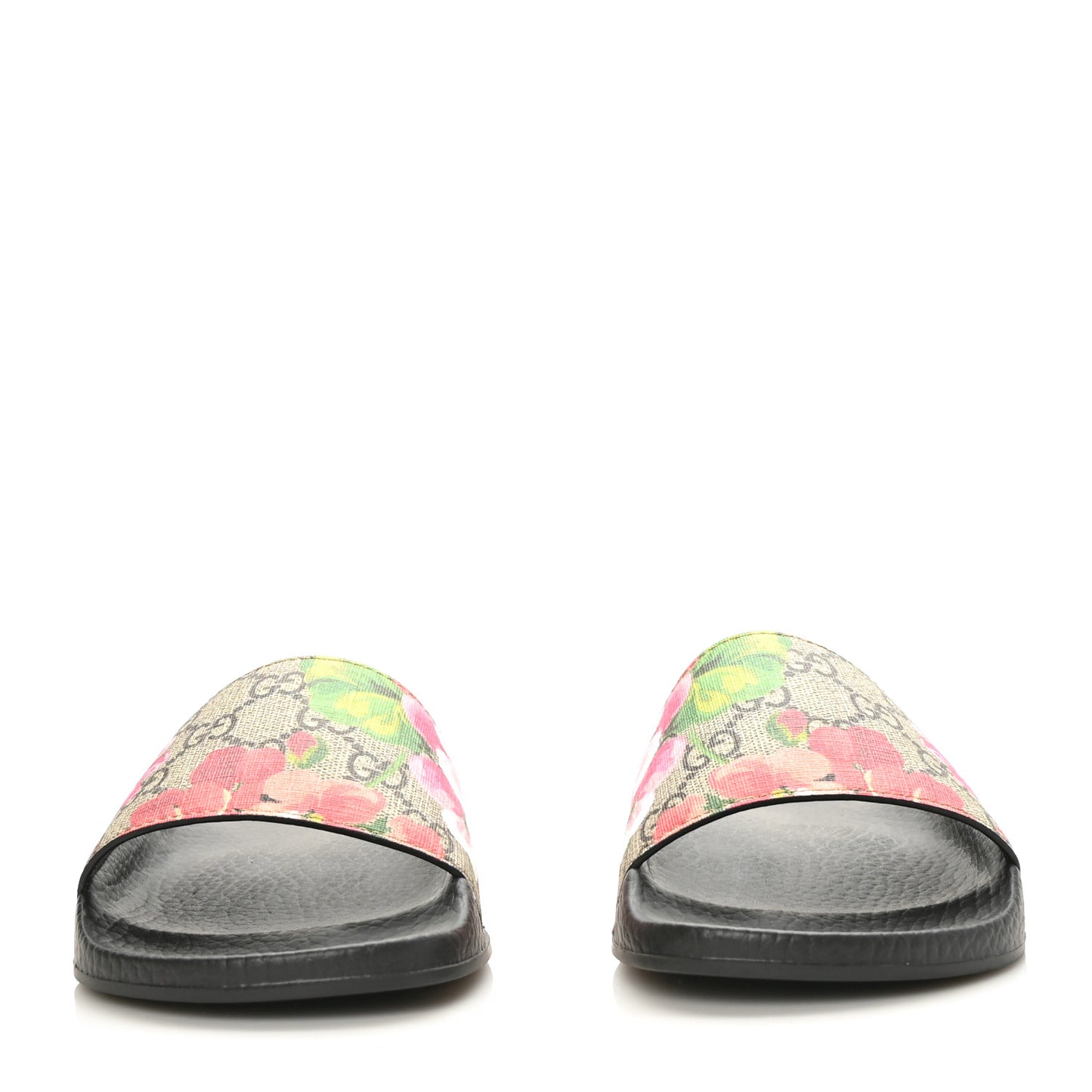 GG Supreme Monogram Blooms Slide Sandals 36 Beige Multicolor