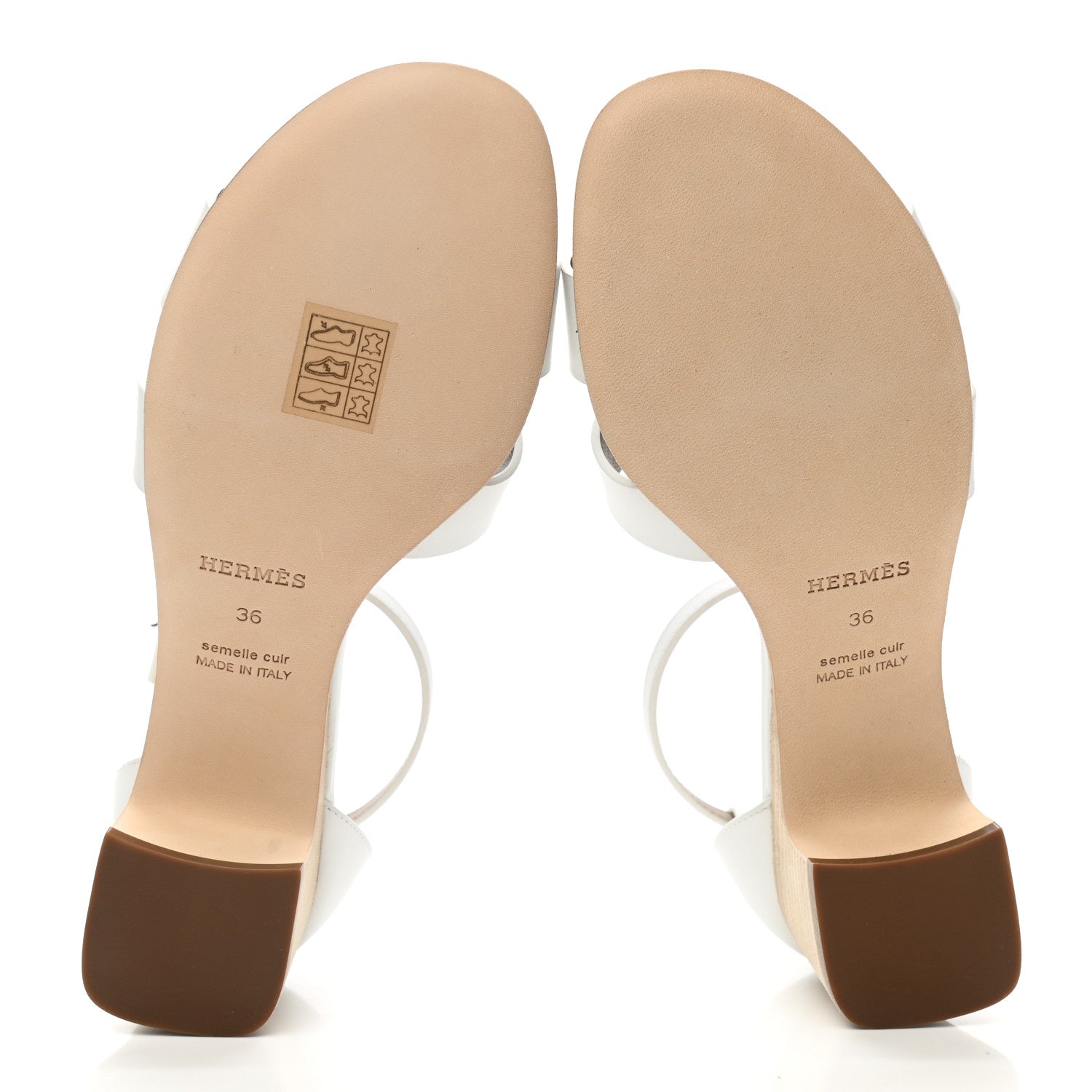 Hermes Calfskin Encens 50 Sandals 36 White 5 of 9