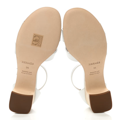 Hermes Calfskin Encens 50 Sandals 36 White 5 of 9