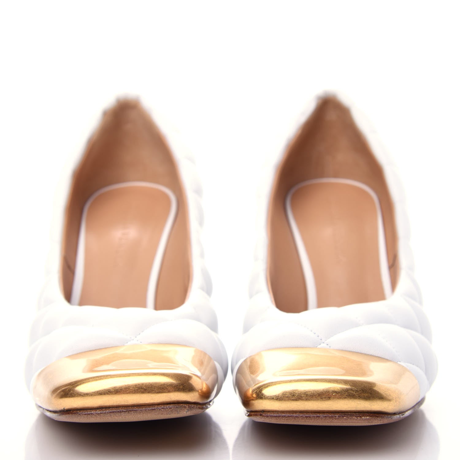 Bottega Veneta Nappa Matelasse Captoe Pumps 39 Optic White 2 of 10