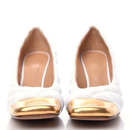 Bottega Veneta Nappa Matelasse Captoe Pumps 39 Optic White 2 of 10