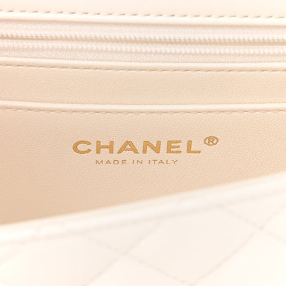 Chanel Lambskin Quilted Mini Crystal Top Handle Rectangular Flap White 6 of 11