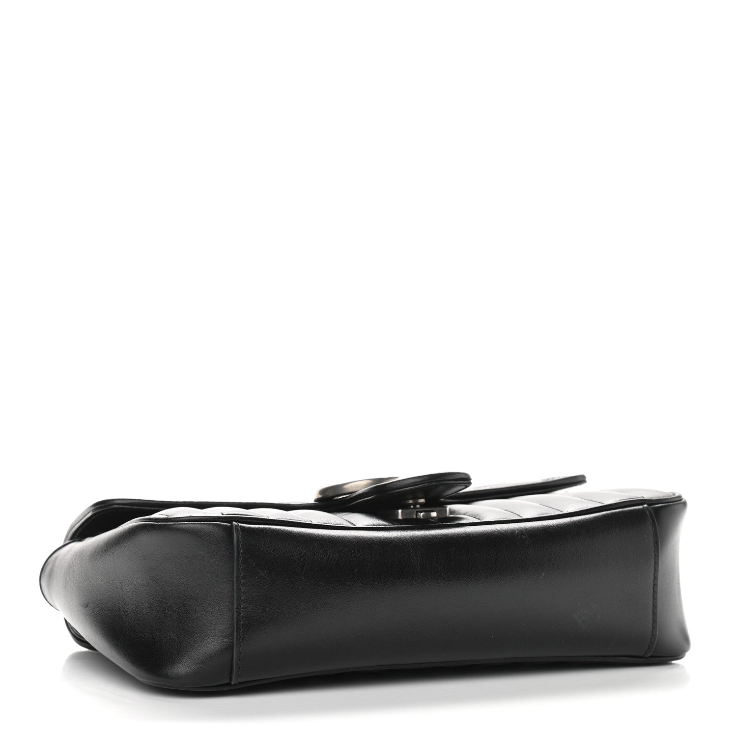Gucci Calfskin Matelasse Aria Small GG Marmont Shoulder Bag Black 4 of 13