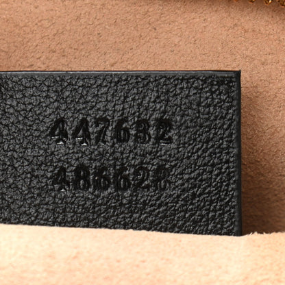 Gucci Monogram Matelasse Diagonal Small GG Marmont Chain Shoulder Bag Beige Black 7 of 11