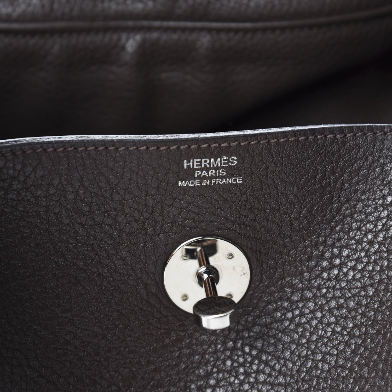 Hermes Taurillon Clemence Lindy 30 Chocolate 8 of 10