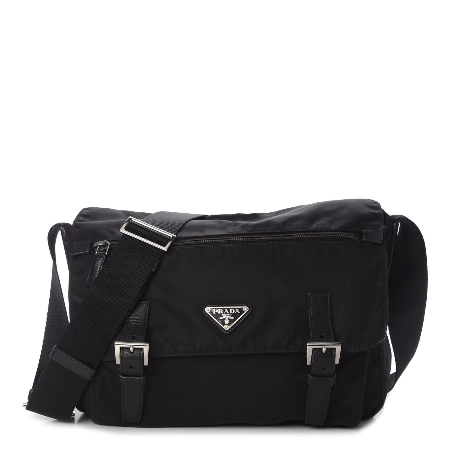 Tessuto Nylon Vela Messenger Bag Black