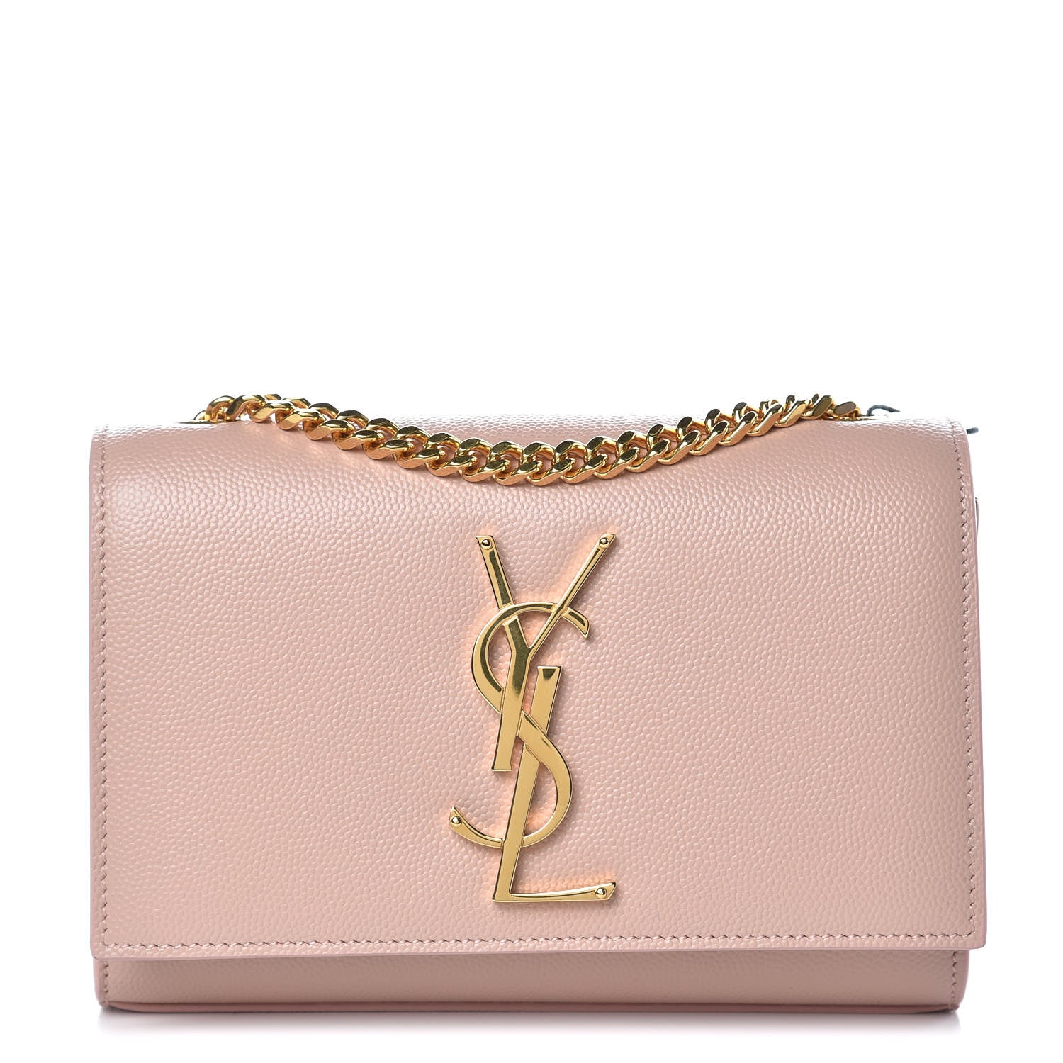 Saint Laurent Grain De Poudre Small Monogram Kate Satchel Pale Pink 1 of 8