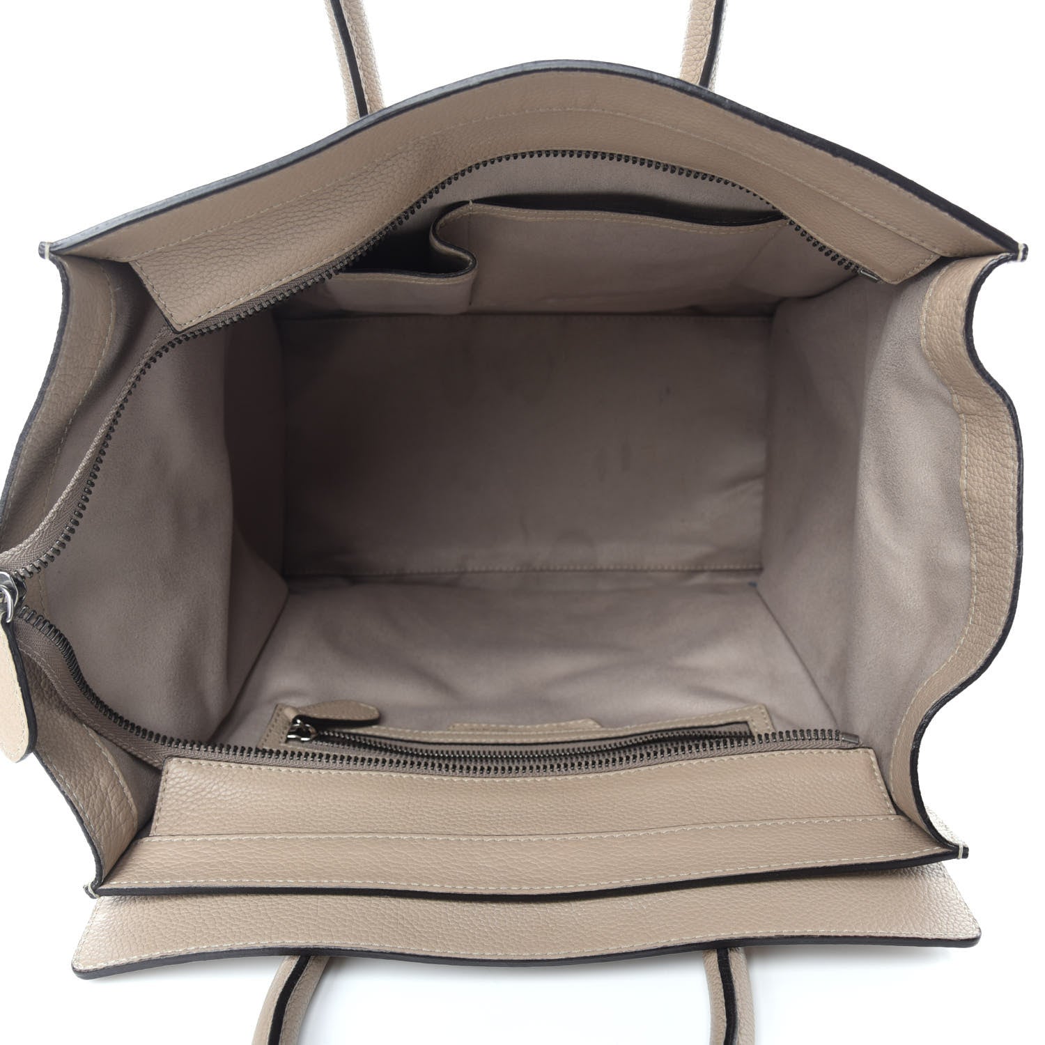 Celine Drummed Calfskin Mini Luggage Dune 5 of 19
