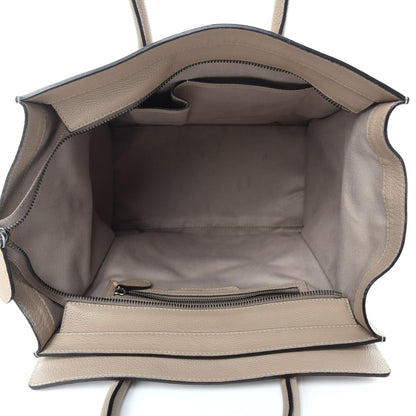 Celine Drummed Calfskin Mini Luggage Dune 5 of 19