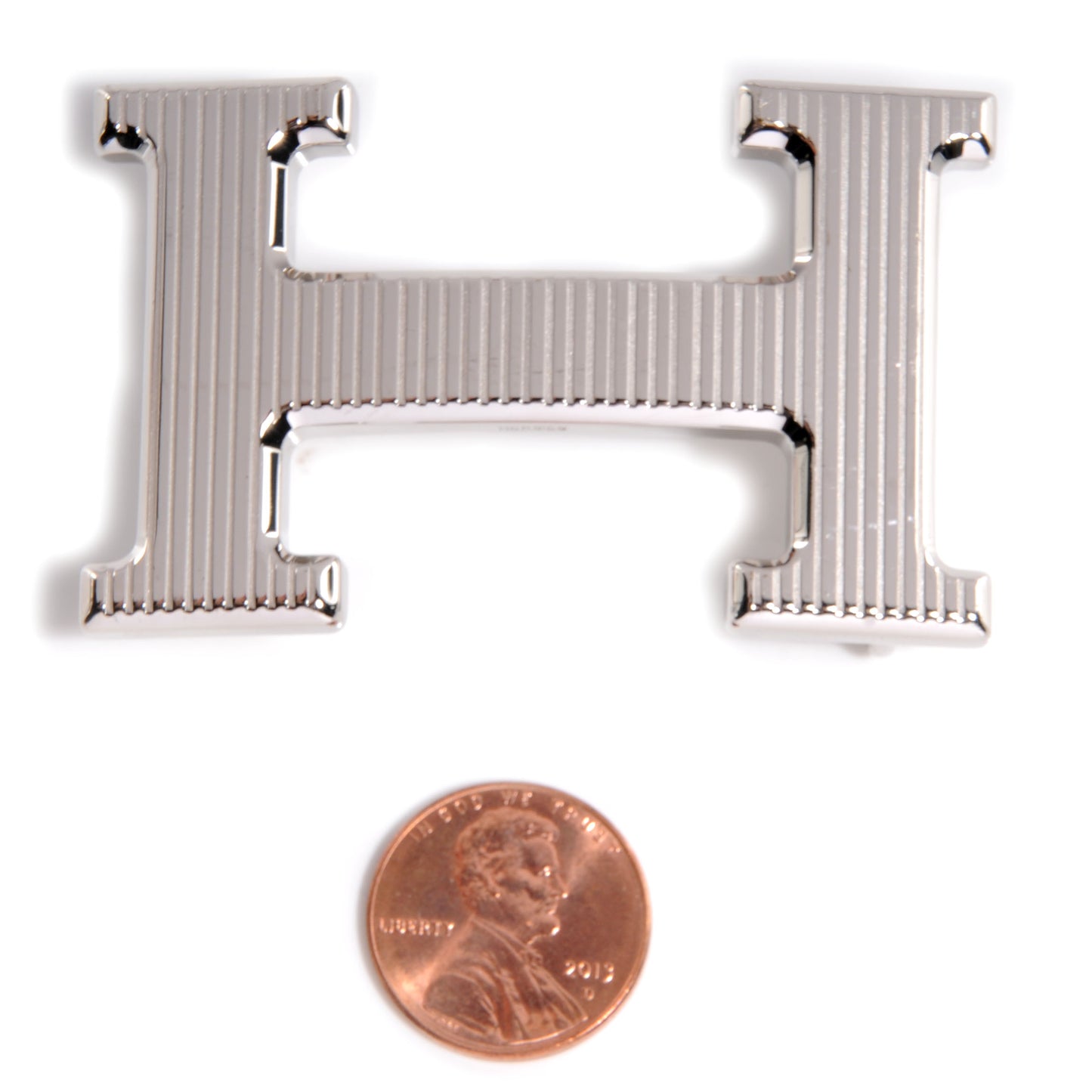 Palladium Ribbed 32mm H Belt Buckle
