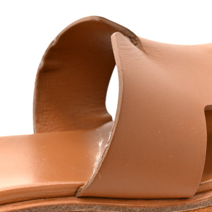Hermes Calfskin Suede Goatskin Eze 30 Sandals 37 Marron Glaise 11 of 14