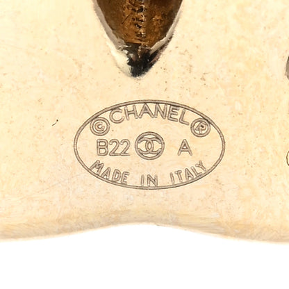 Chanel Metal Enamel CC Earrings Black Gold 4 of 5