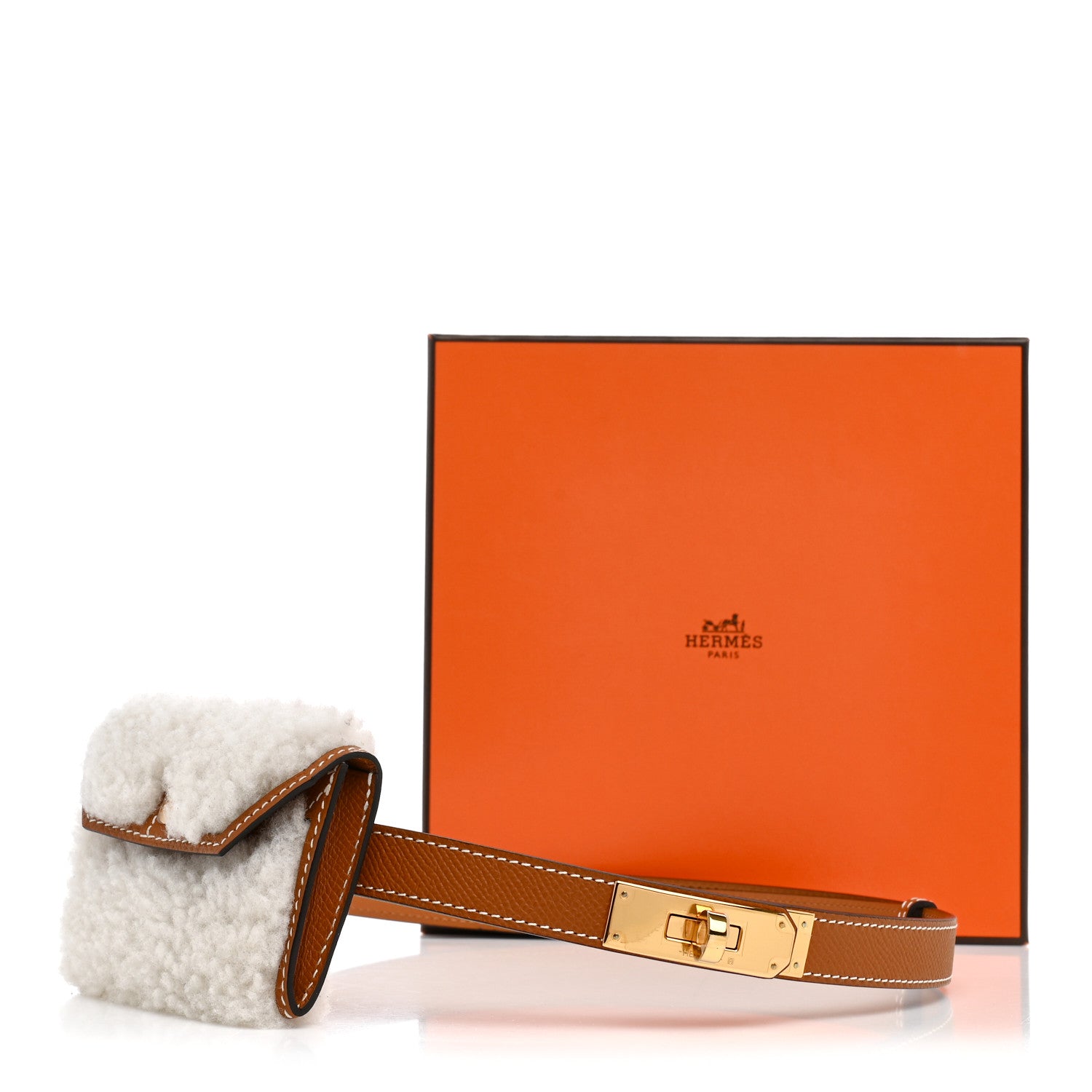 Hermes Epsom Teddy Kelly Pocket Belt Gold Ecru 4 of 4