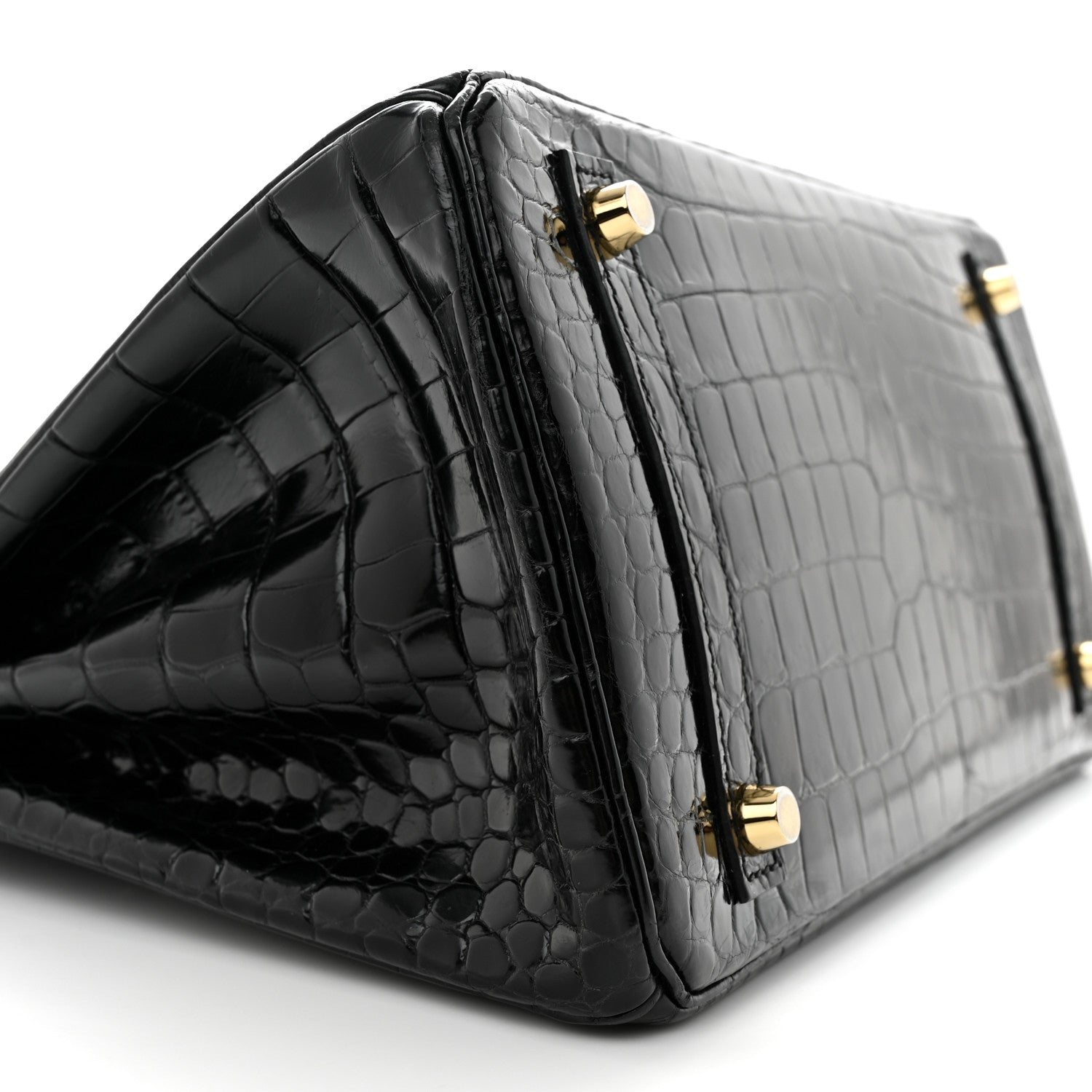 Hermes Shiny Porosus Crocodile Birkin 30 Black 9 of 11