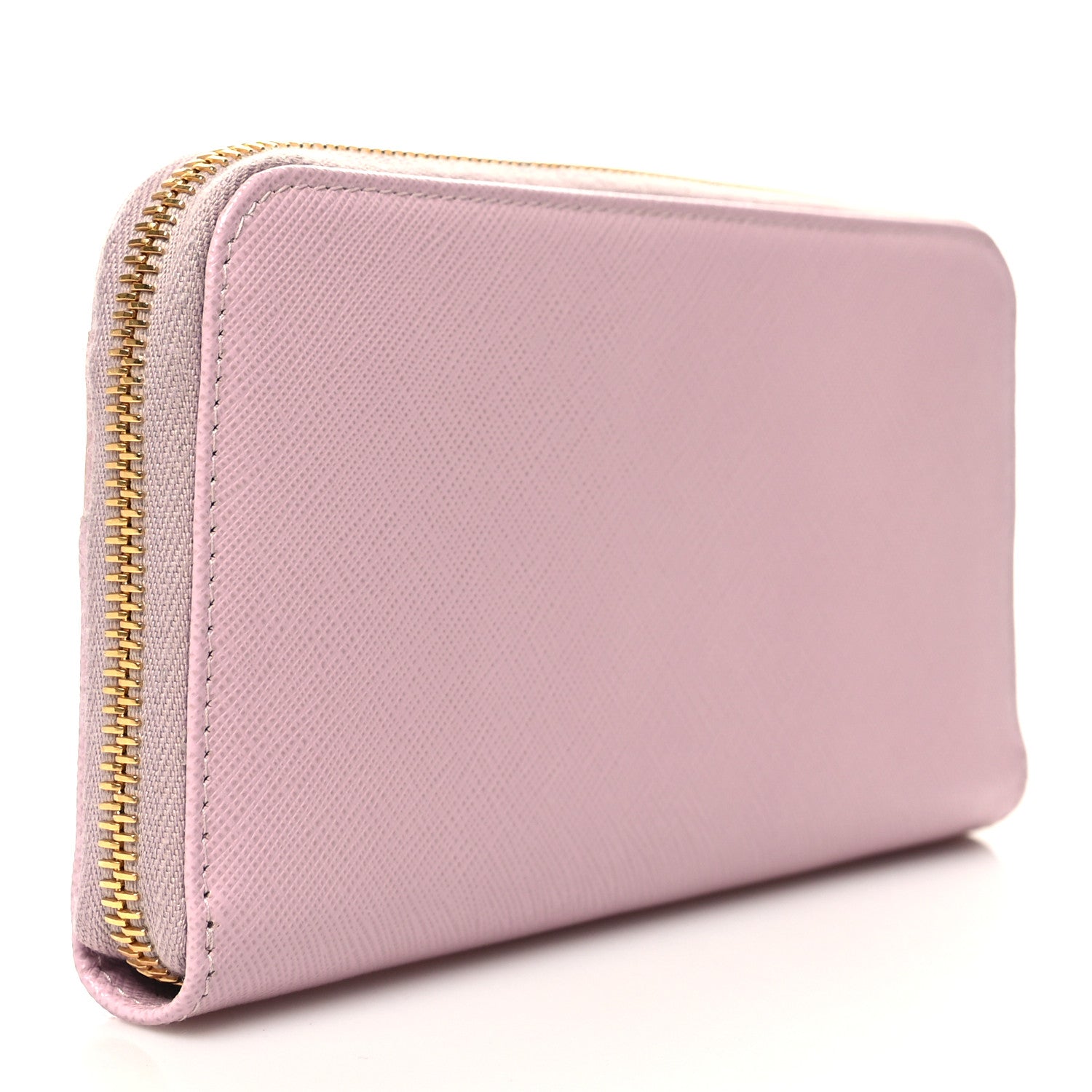 Prada Saffiano Zip Around Wallet Alabaster Pink 3 of 8
