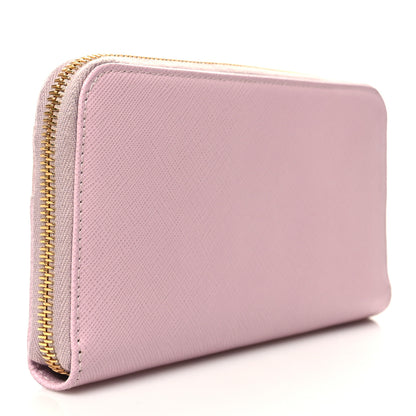 Prada Saffiano Zip Around Wallet Alabaster Pink 3 of 8