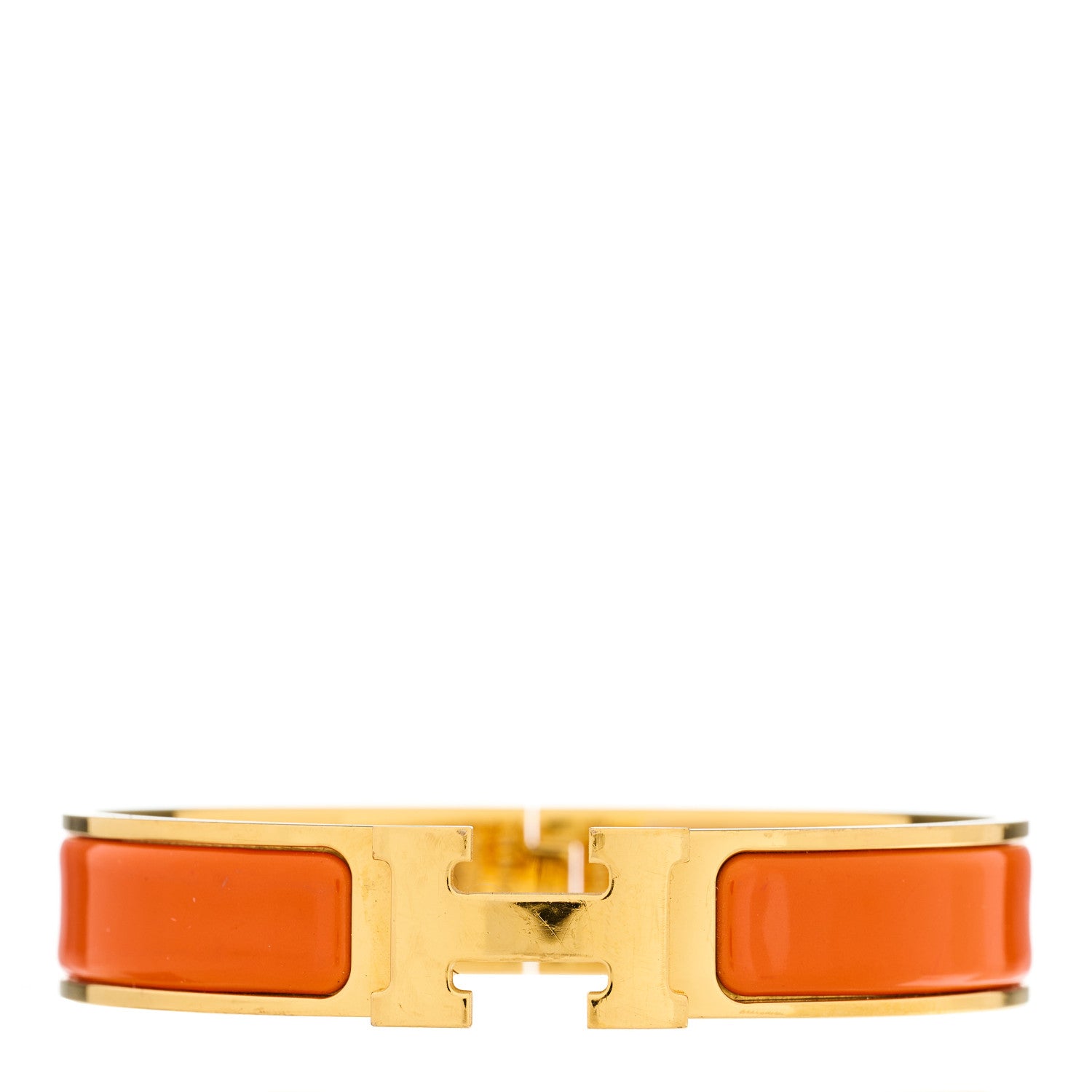 Hermes Enamel Narrow Clic Clac H Bracelet PM Orange 1 of 3