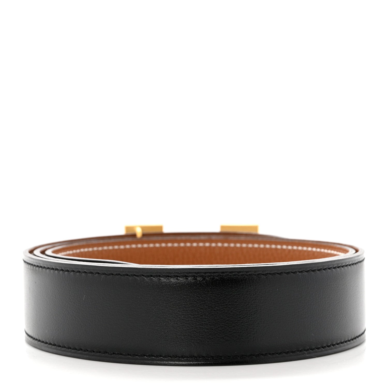 Hermes Box Togo 32mm H Belt 85 Black Gold 2 of 4