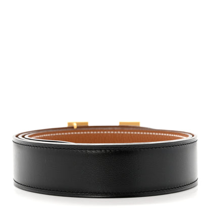 Hermes Box Togo 32mm H Belt 85 Black Gold 2 of 4