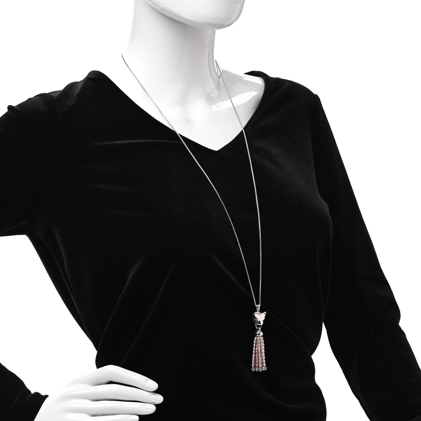 Sterling Silver Pink Pearl Topaz Labradorite Macan Legends Tiger Pendant Necklace