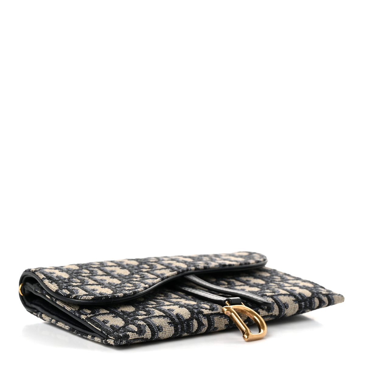Oblique Saddle Chain Long Wallet Blue