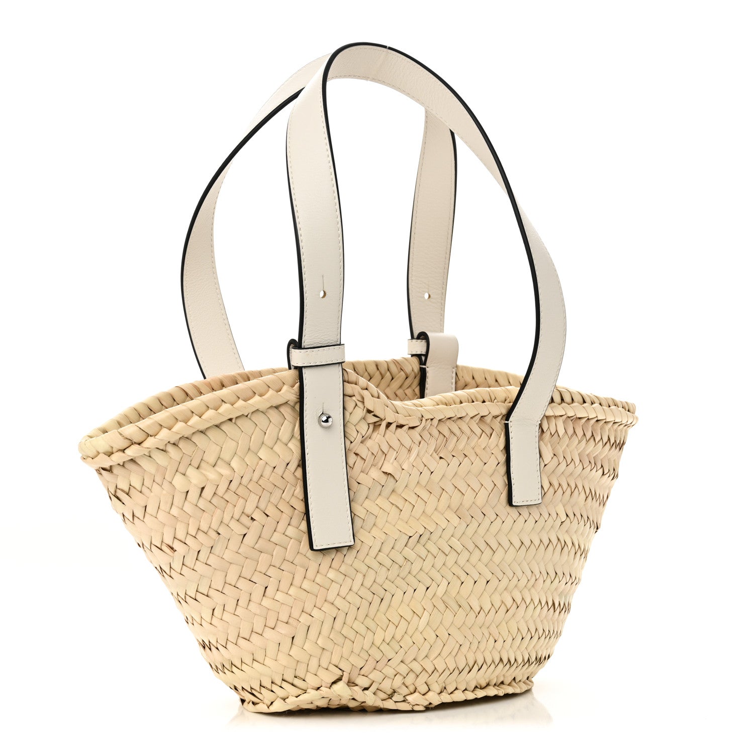 LOEWE かごバッグ 白BOLSO CESTA PEQUE NATURAL Loewe Raffia Mini Basket Tote Bag Natural White 1758601 – FASHIONPHILE