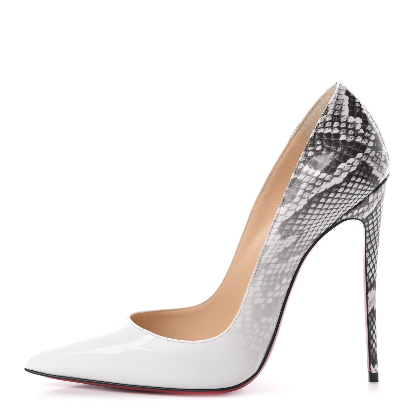 Patent Degrade Snakeskin Printed So Kate 120 Pumps 40 White Roccia