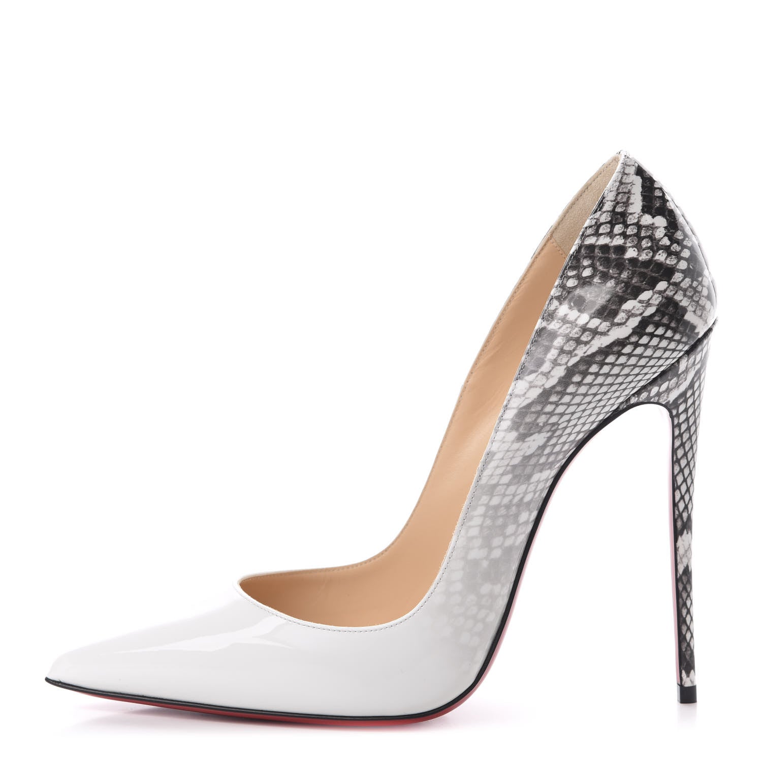 Christian Louboutin Patent Degrade Snakeskin Printed So Kate 120 Pumps 40 White Roccia 1 of 8