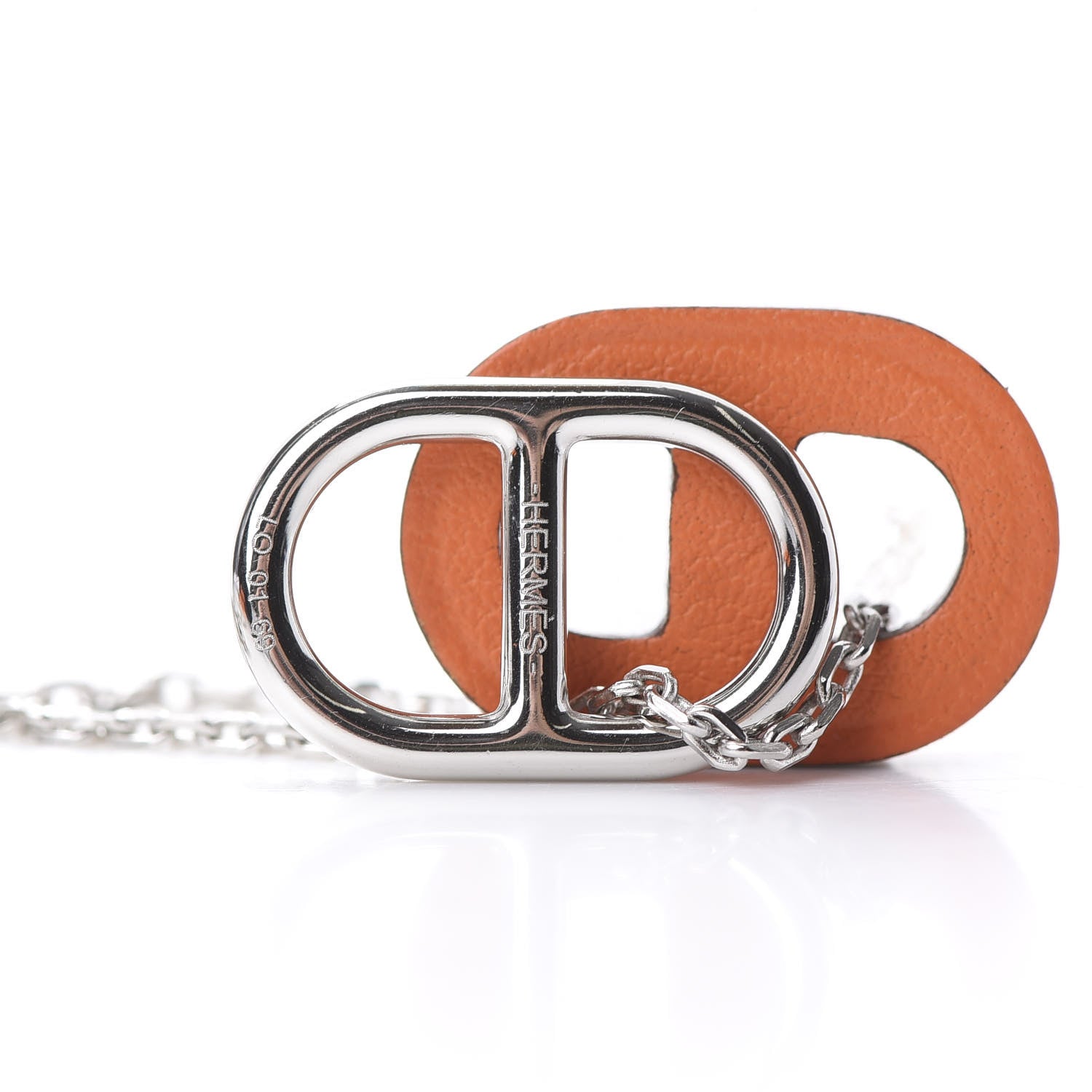 Hermes Swift O'Maillon Pendant Necklace Orange 4 of 6