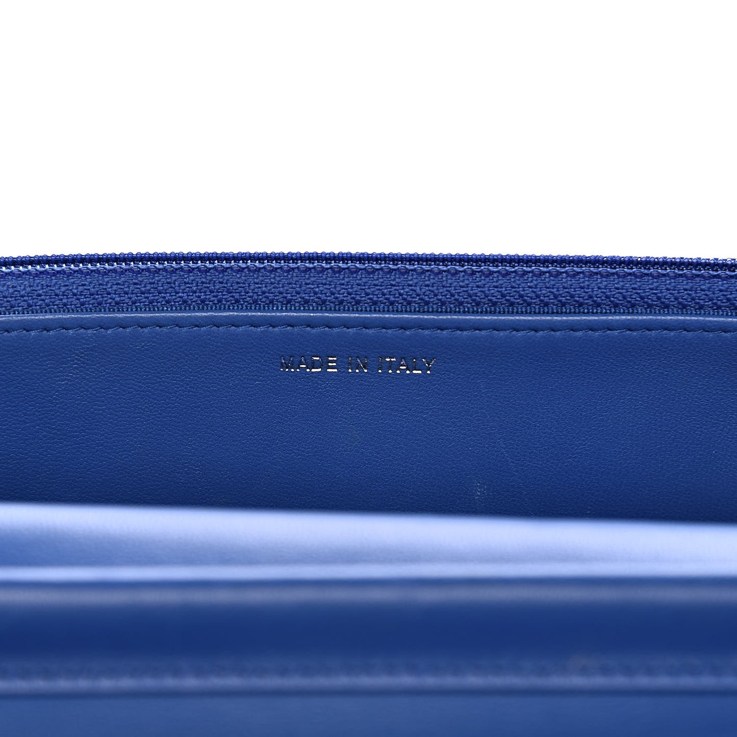 Lambskin Quilted Wallet On Chain WOC Bright Blue