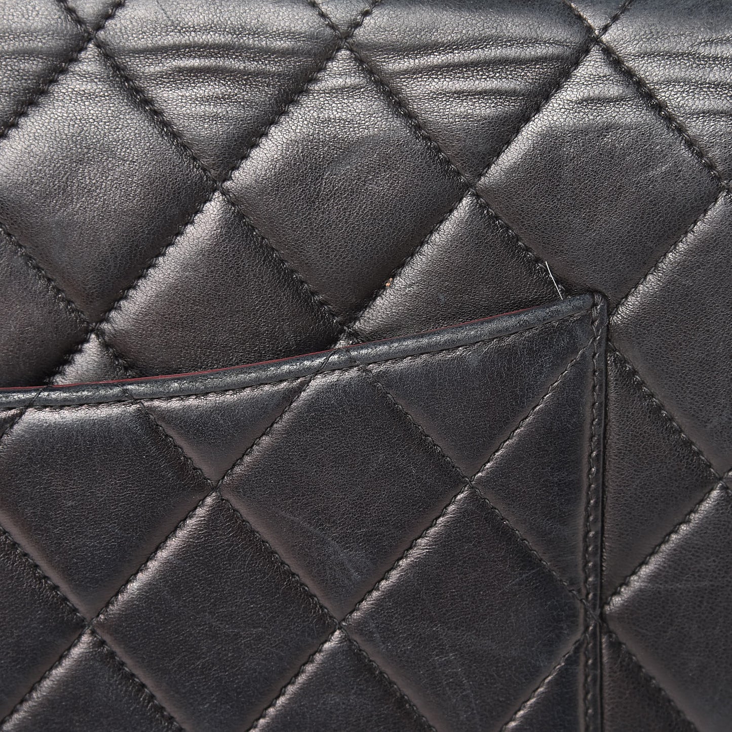 Lambskin Quilted XL Jumbo Single Flap Black