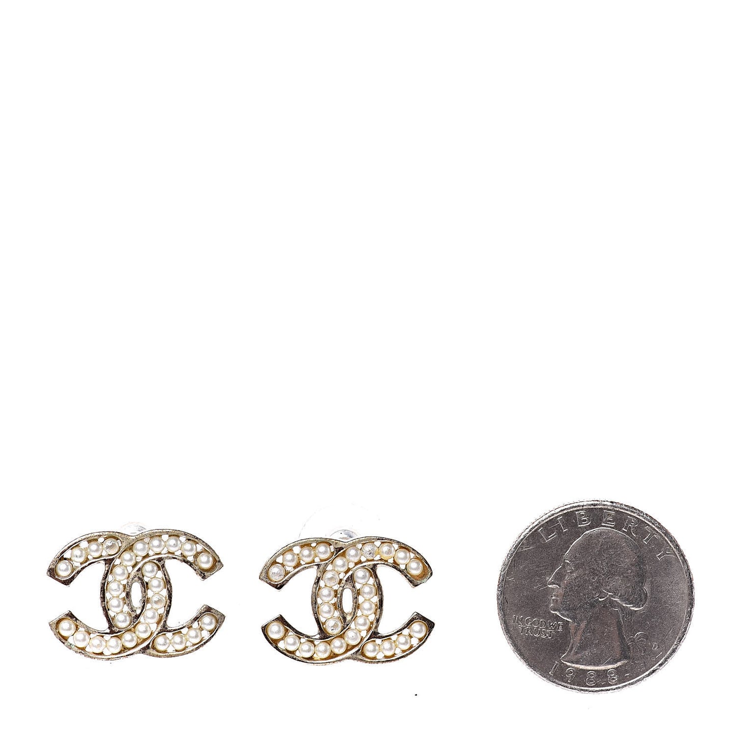 Pearl CC Earrings Light Gold