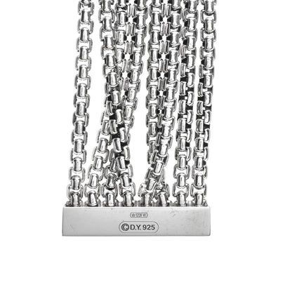 David Yurman Sterling Silver Eight-Row Box Chain Bracelet 4 of 5
