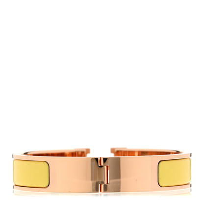 Hermes Enamel Narrow Clic Clac H Bracelet PM Jaune D'Or 4 of 6