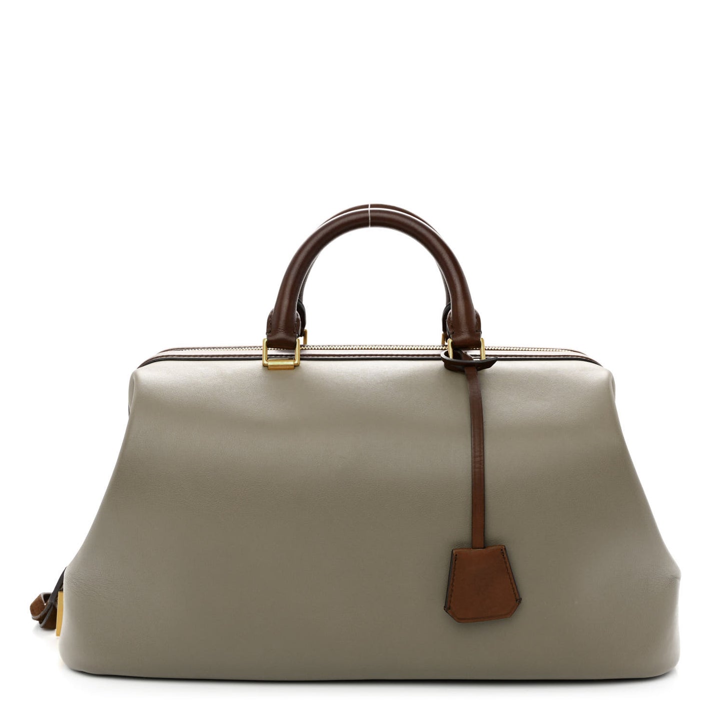 Satin Calfskin Long Frame Doctor Bag Taupe