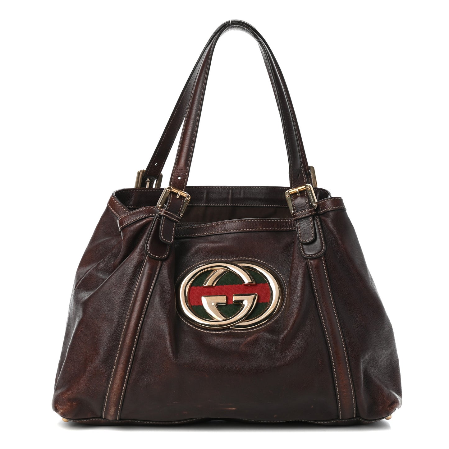 Calfskin Medium Britt Tote Dark Brown